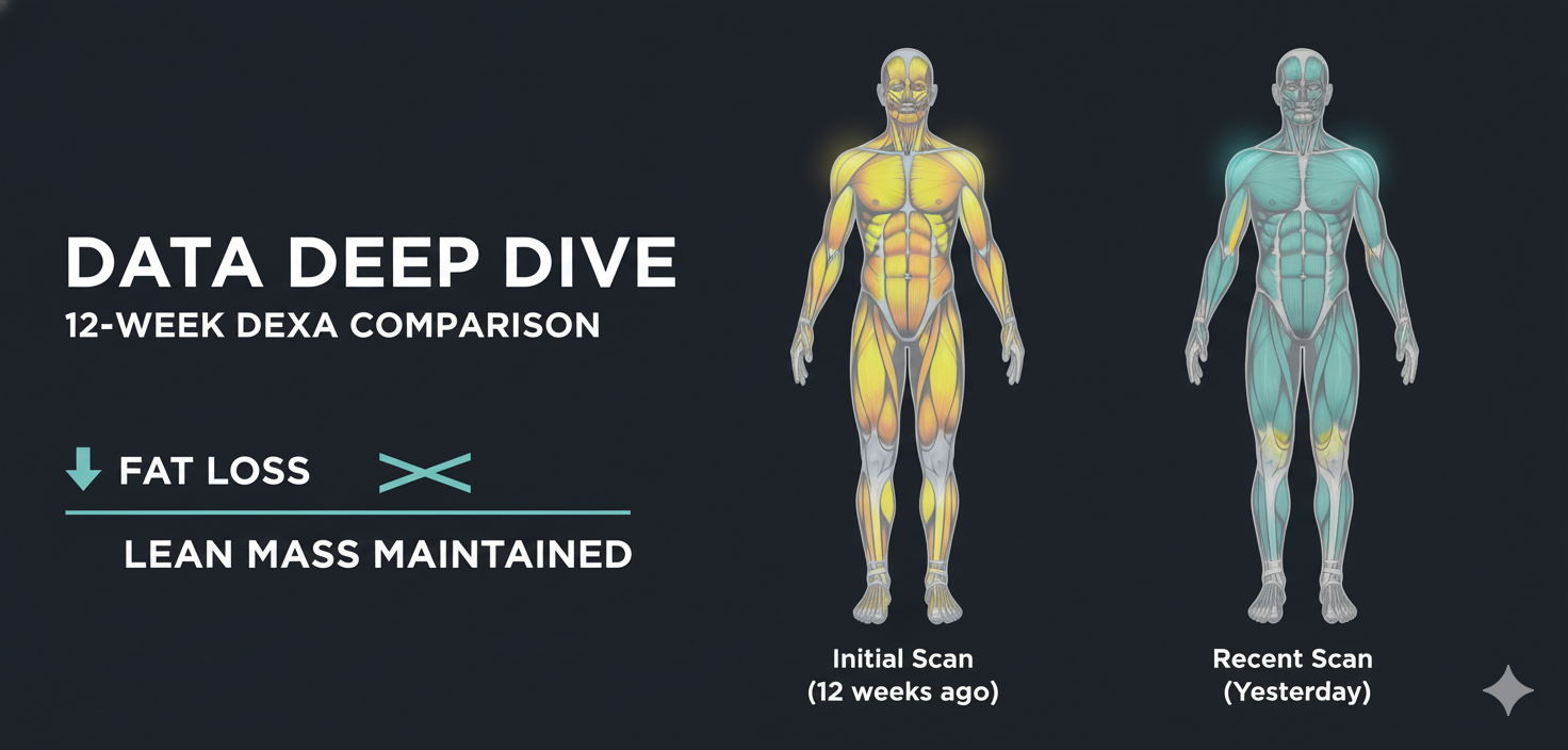 DEXA Proof:  Retatrutide Fat Loss With Zero Lean mass Loss - 12 Week Analysis